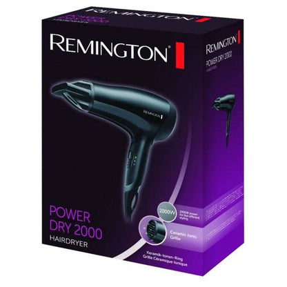 Remington Power Dry Asciugacapelli 2000W - Tecnologia Ionica - 3 Temperature 2 Velocità