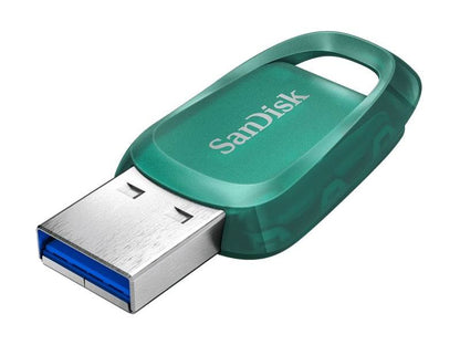 Sandisk Cruzer Ultra Eco Memoria USB 3.2 128GB - Fino a 100MB/s di Trasferimento - Colore Verde (Pendrive)