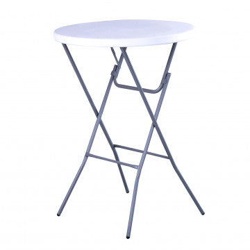 Tavolo catering alto diametro 80 cm, struttura metallo verniciato grigio