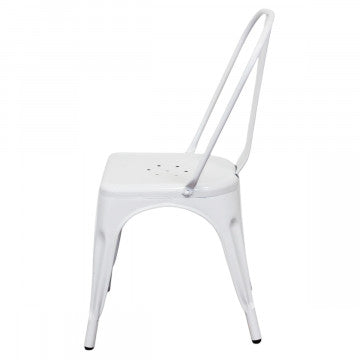 Sedia struttura metallo seduta metallo bianca 35x45x85 cm peso 4 kg