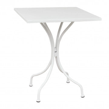 Tavolo quadrato in acciaio 60x60 cm, struttura tubolare trattata antiruggine