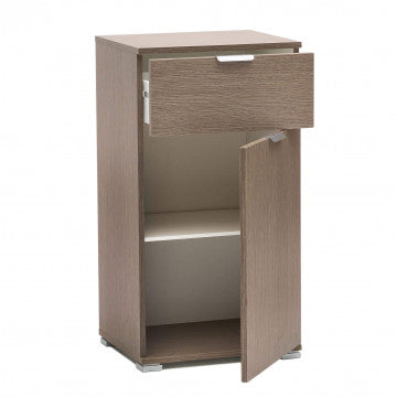 Mobiletto truciolare bilaminato 1 anta 1 cassetto rovere grigio 45x38x85
