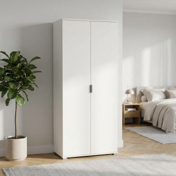 Armadio 2 ante truciolare bilaminato bianco 75x38x174 cm