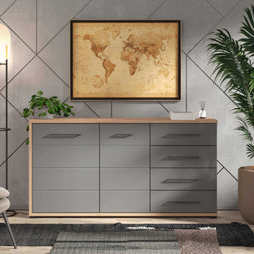 Mobile Lisabon rovere artigiano e grigio grafite 161,5x40x84 cm
