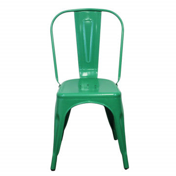 Sedia in metallo verde, seduta e struttura, 35x45x85 cm, 4 kg