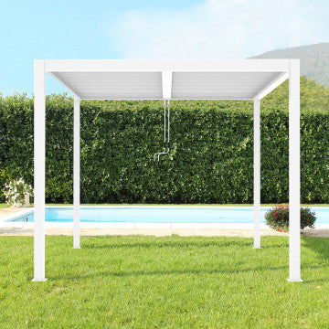 Pergola Bioclimatica Alluminio Bianco 4x4 m Lamelle Orientabili