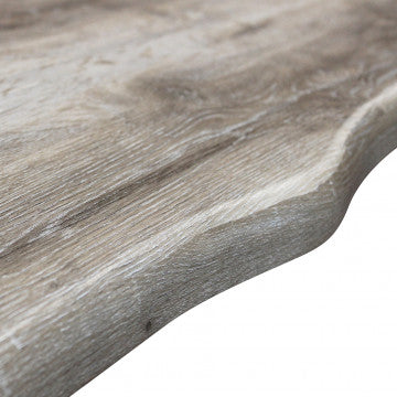 Tavolo piano MDF melaminico nodato 160x90 cm struttura metallo bianca