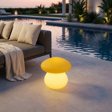 Funghetto luminoso in polietilene, 23x55x40 cm, ricarica USB