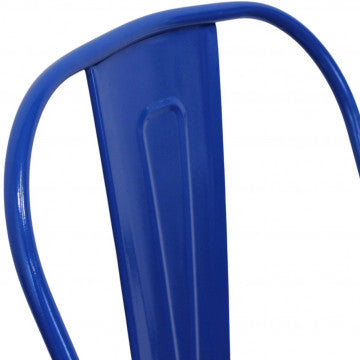 Sedia struttura metallo seduta metallo dimensioni 35x45x85 cm colore blu