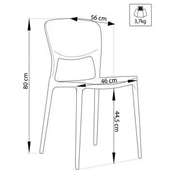 Chaise Mets - Chaise en polypropylène Dimensions : 56 x 46 x 80 h cm