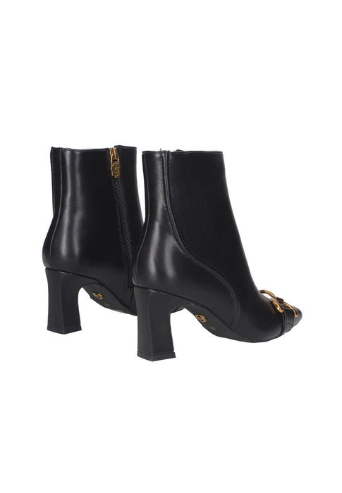 Tronchetto Genova Ecopelle Gold E Gold Con Cerniera Laterale E Morsetto In Metallo Sottopiede Imbottito Tacco 7 Cm