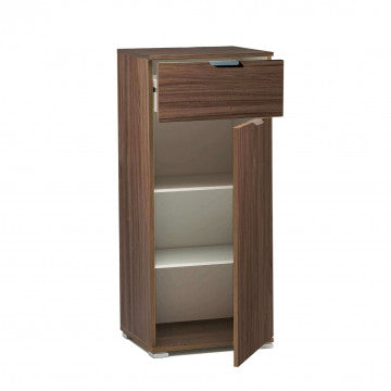 Mobiletto 1 anta 1 cassetto truciolare bilaminato marrone 45x38x103