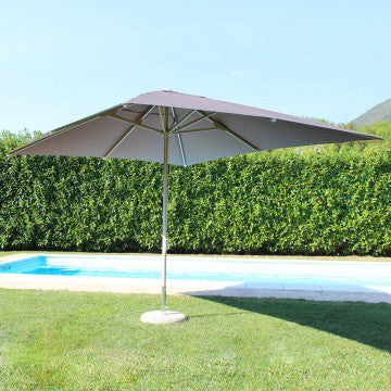 Ombrellone quadrato 3x3 m poliestere 235 gr palo alluminio tortora