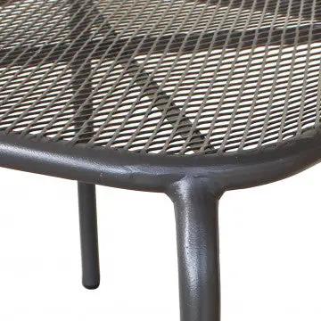Table basse Midway : Table basse de jardin en acier blanc, gris ou taupe - 43,5cm x 41cm x 41cm
