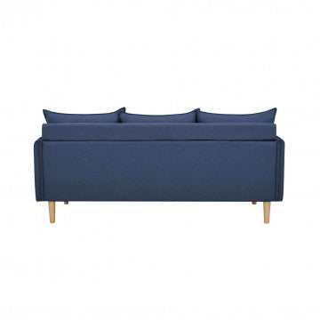 Divano 3 posti in tessuto con gambe in legno, 188x84x51 cm