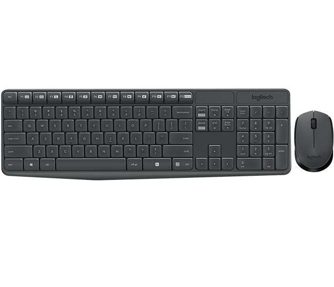 Pack Wireless Logitech MK235 Tastiera + Mouse 3 Pulsanti - Uso Ambidestro - Colore Nero