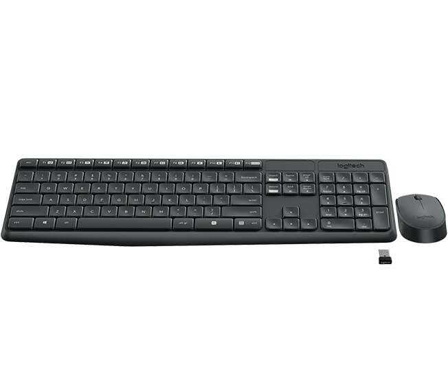 Pack Wireless Logitech MK235 Tastiera + Mouse 3 Pulsanti - Uso Ambidestro - Colore Nero