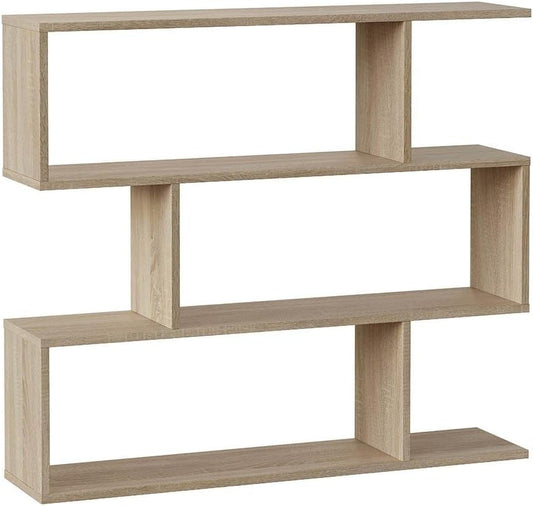 Libreria componibile bassa Athena in colore canadian, 110x97x24 cm. Design moderno con tre ripiani aperti, ideale per libri e decorazioni.