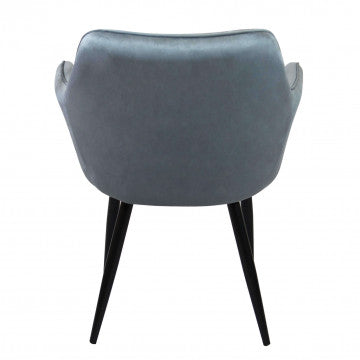 Poltrona struttura metallo seduta e schienale velluto grigio 61x61x82