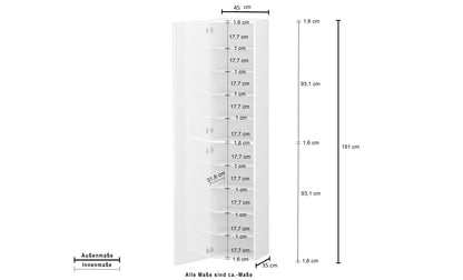 Armadio scarpiera bianco lucido Kompact con design moderno