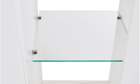 Credenza ESSENTIAL 4 Ante 220 cm - Mobile Moderno con Ripiani in Vetro e Spazi Capienti