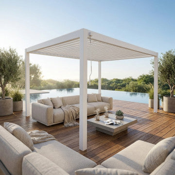 Pergola bioclimatica 3x3 in alluminio con lamelle orientabili