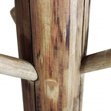 Appendiabiti in legno di pino riciclato 45x45x180 cm colore marrone