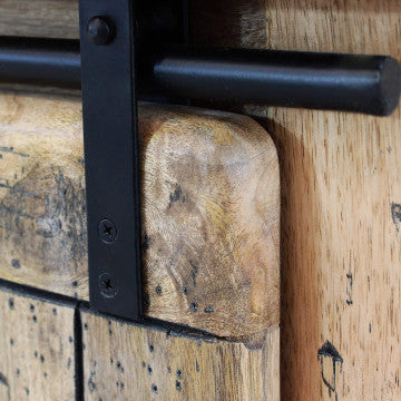 Mobile porta TV in legno di mango con anta scorrevole e 4 ripiani