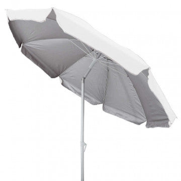 Ombrellone spiaggia palo alluminio 220 cm diametro 2,2 m bianco