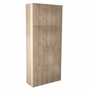 Scarpiera 4 ante a ribalta in truciolare bilaminato olmo chiaro 59x25x140