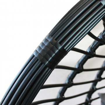 Dondolo con struttura metallo tortora e seduta wicker, tubi 42x2,5 mm