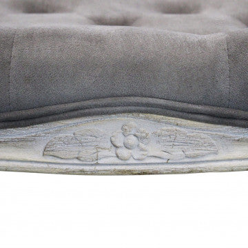 Panca in legno con rivestimento velluto, dimensioni 110x36x47 cm