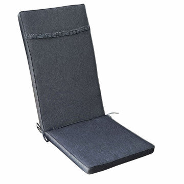 Cuscino rettangolare sfoderabile in poliestere grigio scuro 45x150x4 cm