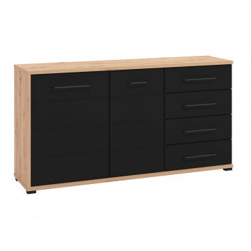 Mobile Lusitania in truciolare bilaminato rovere e nero antracite 161,5x40x84
