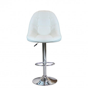 Sgabello regolabile in metallo e ecopelle, altezza 95-116 cm
