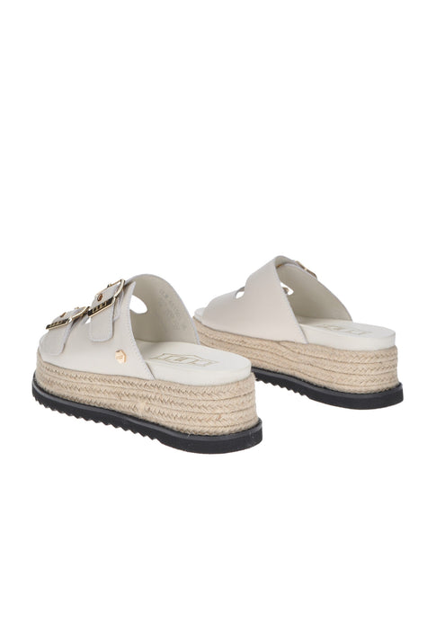 Sandalo Doja 4515 Cult Due Fasce Chiuse Con Fibbie Imbottito In Pelle Fondo Gomma Para Alta 6 Cm