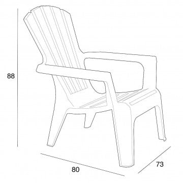 Poltrona resort style in polipropilene impilabile 73x80x88 cm