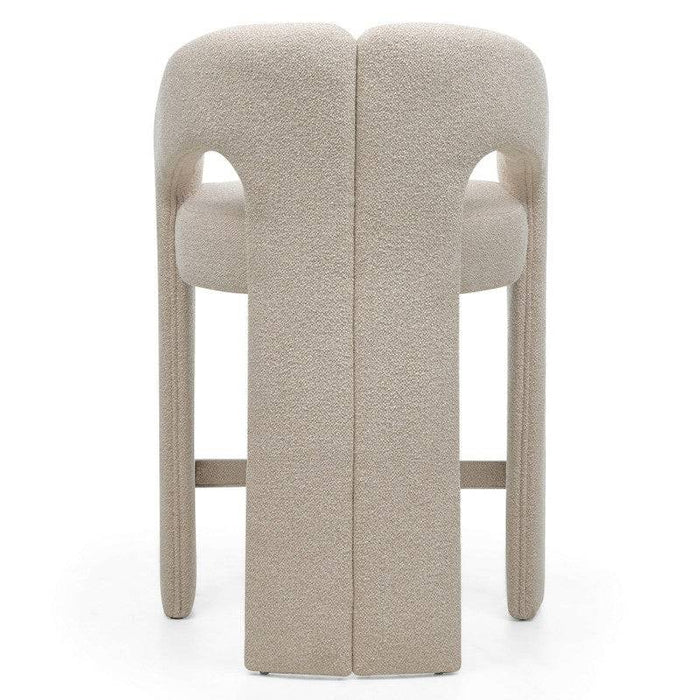 JOEL Sgabello rivestito beige