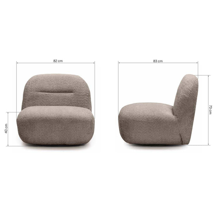 Poltrona BOCHIC base girevole, marrone-grigio