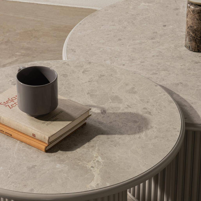 Tavolino ASTI 60 cm, grigio, effetto marmo