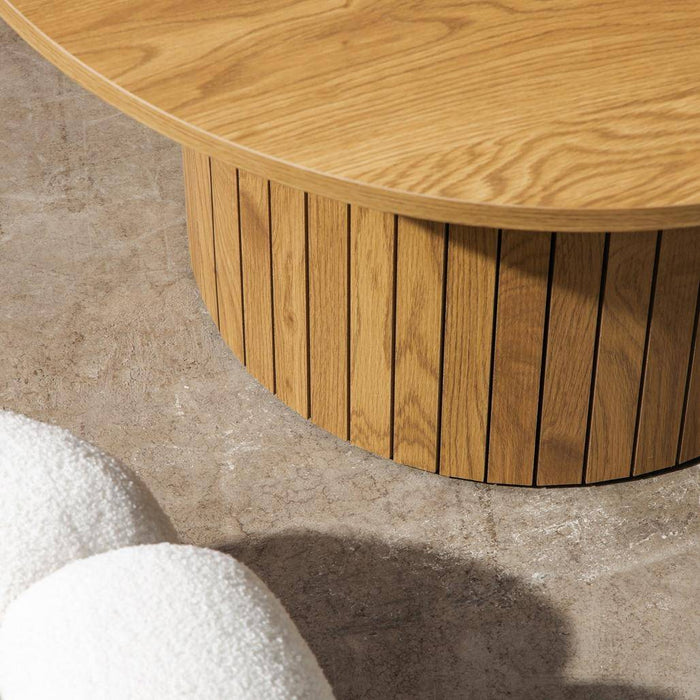 Tavolino Caffè UNANIME Ø80 cm, rovere