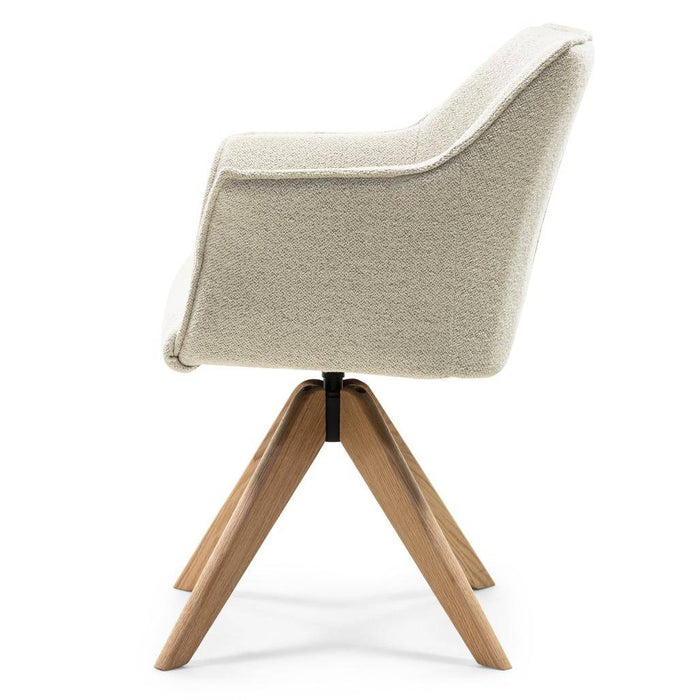 Sedia Girevole MANER, Crema, Quercia