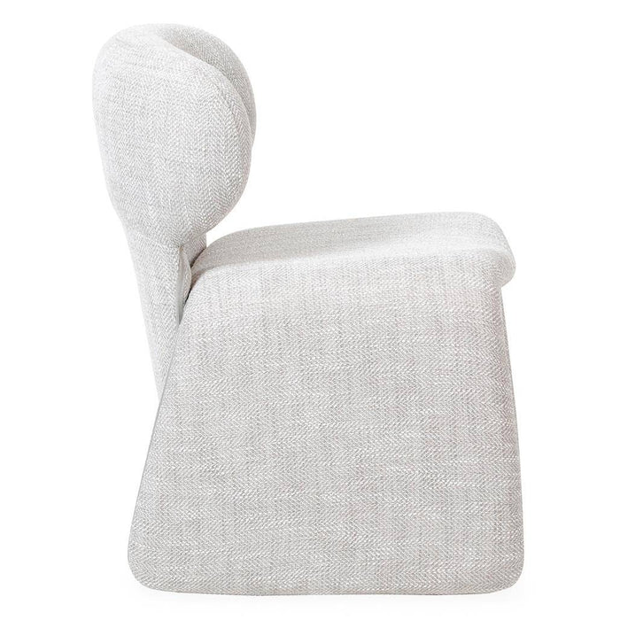 Poltrona rivestita BIZZA, beige e grigio