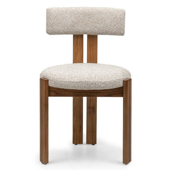 Sedia MARTIN beige-crema gambe noce