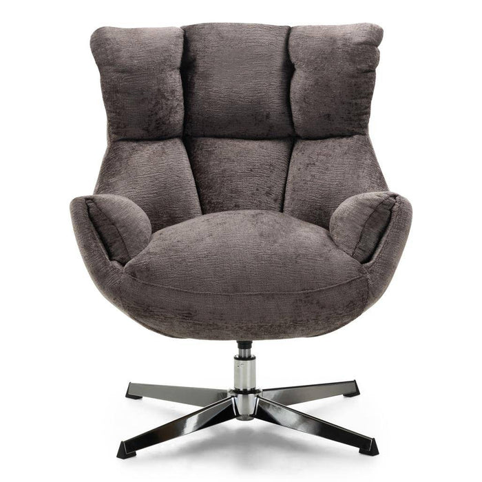 Poltrona girevole LUPIN, tortora/gambe cromate