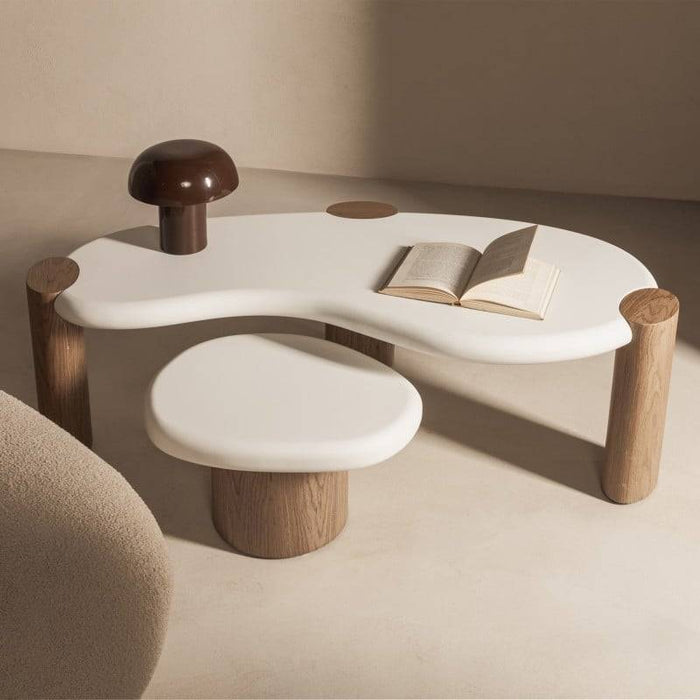 Tavolino OBUO 50 cm Bianco Noce