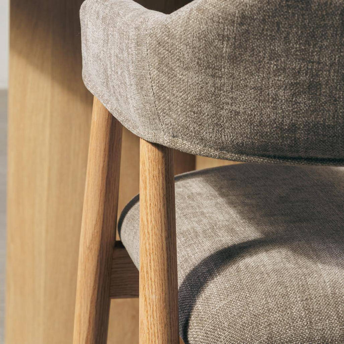 Sedia Imbottita LARIS, Beige Scuro/Quercia