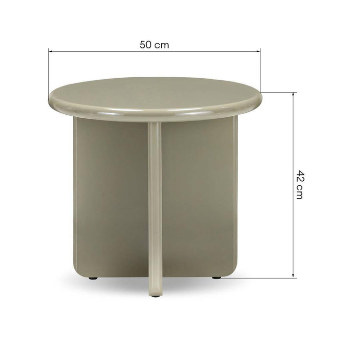 Tavolino da caffè MELI 50 cm, oliva, finitura lucida