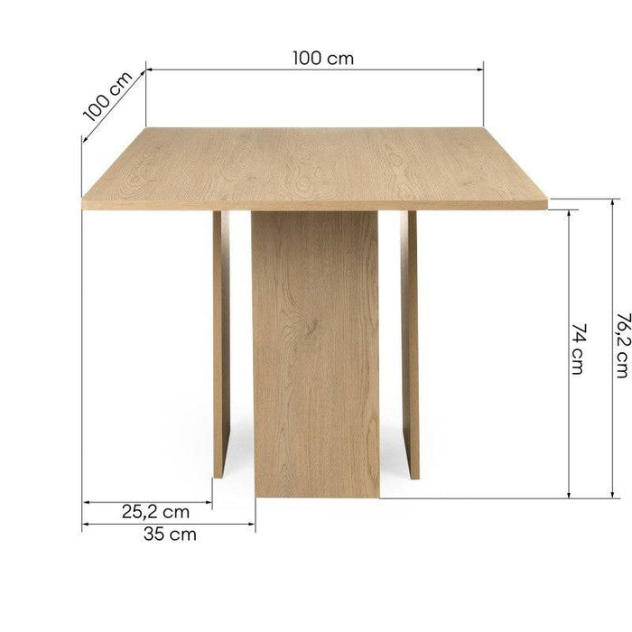 Tavolo da pranzo ASPER 100 cm, rovere Cremona Torro