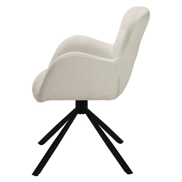 Sedia girevole COZAL, beige chiaro, gambe nere